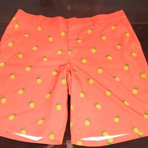 Coral pineapple shorts NWOT